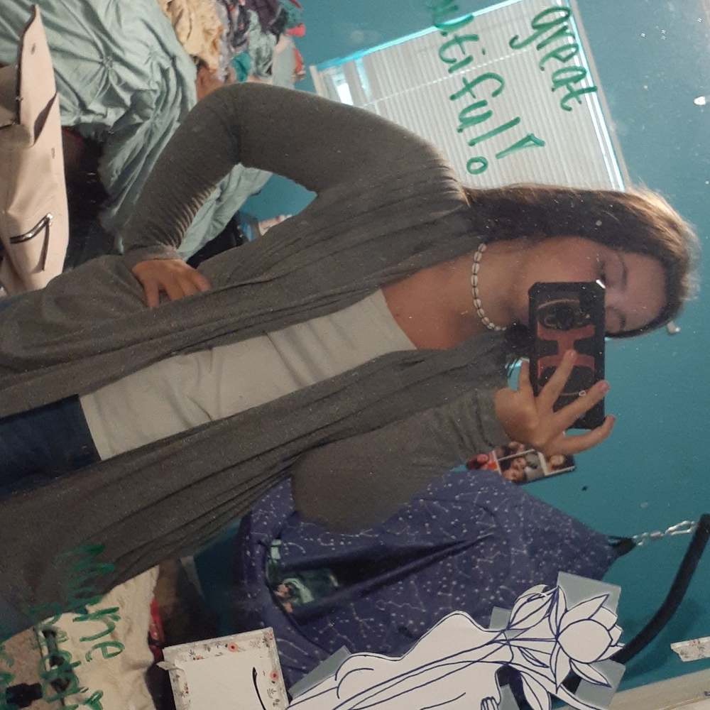 Sparkly gray cardigan
